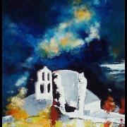 Chapelle de ROCHECOLOMBE (Ardeche) - 50x70 - Disponible